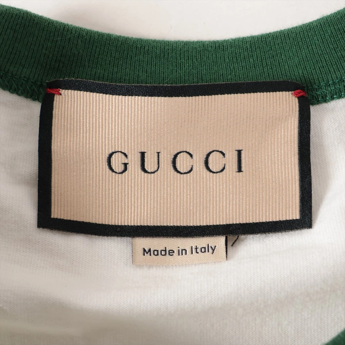 グッチインターロッキングGGロゴスリムフィットホワイトTシャツ グッチ インターロッキングG 素材不明 Tシャツ S メンズ