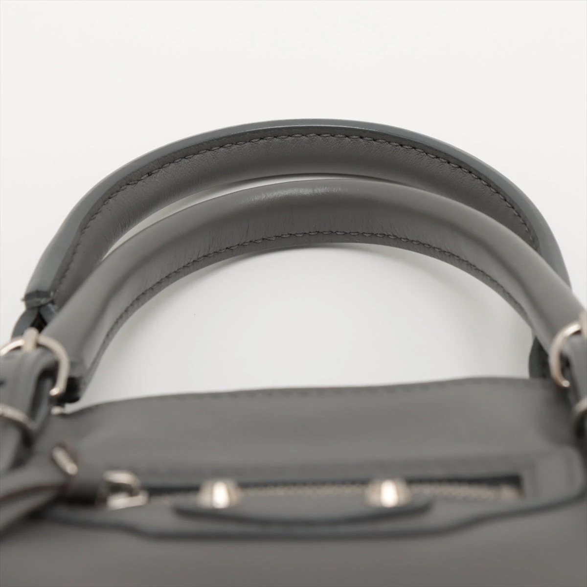 BALENCIAGA バレンシアガ ミニペーパー グレー レザー 2WAY