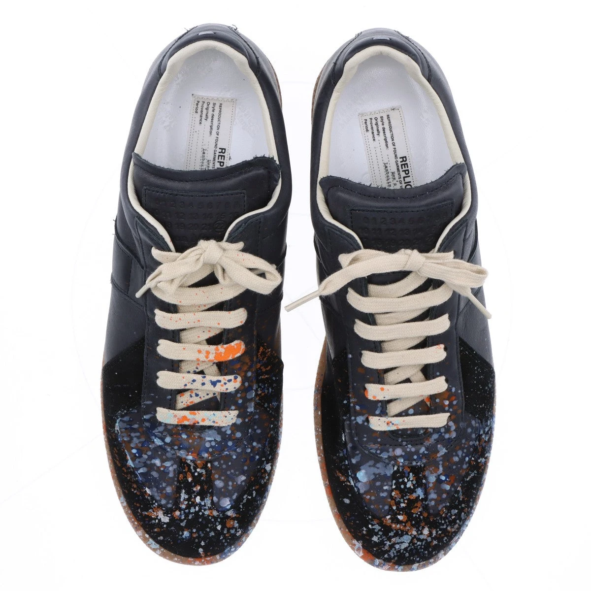 メゾンマルジェラ レザー×スエード スニーカー 43 メンズ ネイビー