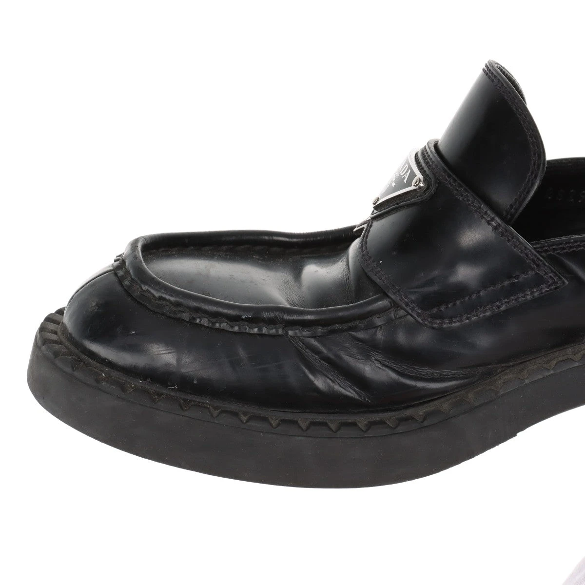 美品✨】プラダ ローファー チョコレート 三角ロゴ レザー メンズ 黒