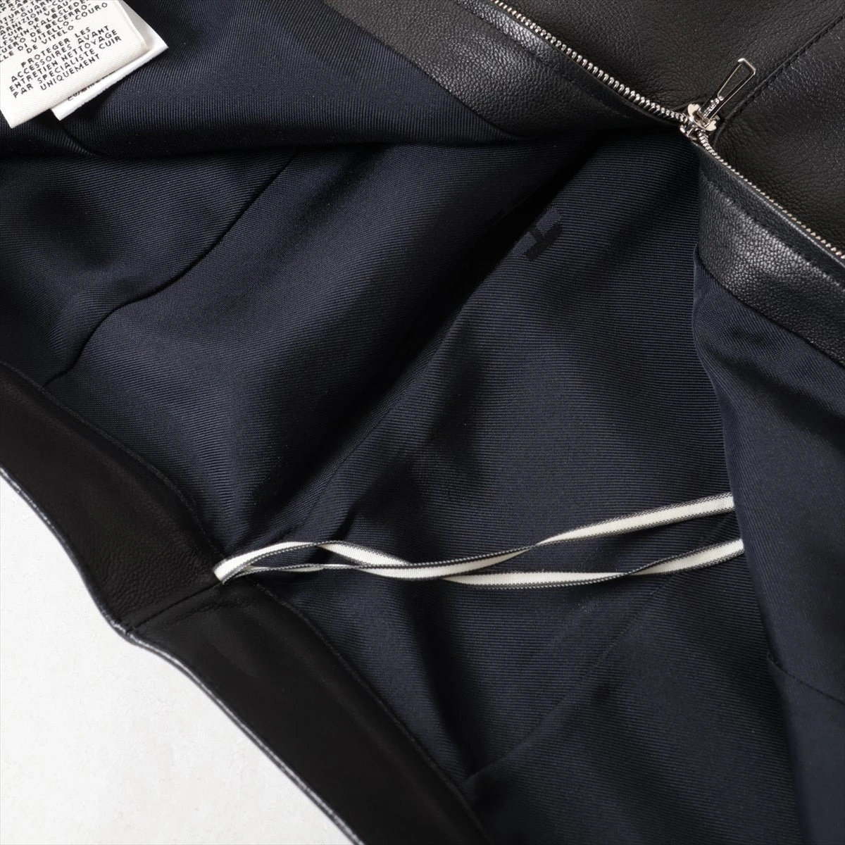 エルメス ゴートスキン スカート 34 レディース ブラック 06-7000