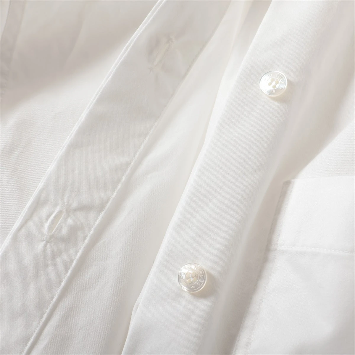 HERMES◆21SS/コットンシャツ/長袖シャツ/36/コットン/ホワイト/16-7600 エルメス 21SS コットン シャツ 36 レディース ホワイト 16-7600