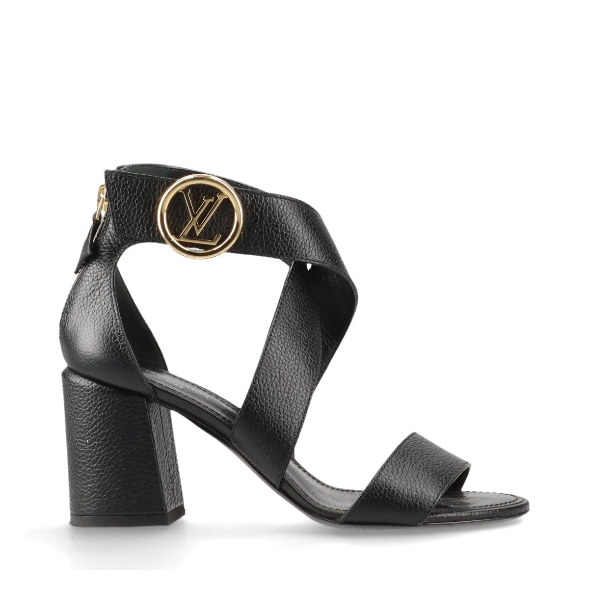 ヴィトン ホライズンライン レザー サンダル 36 レディース ブラック