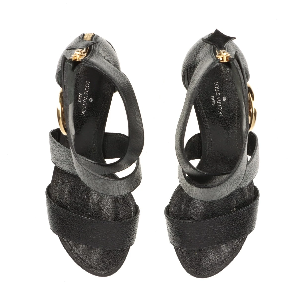 ルイヴィトン　ホライズン　サンダル LOUIS VUITTON ホライズンライン レザー サンダル ブラック