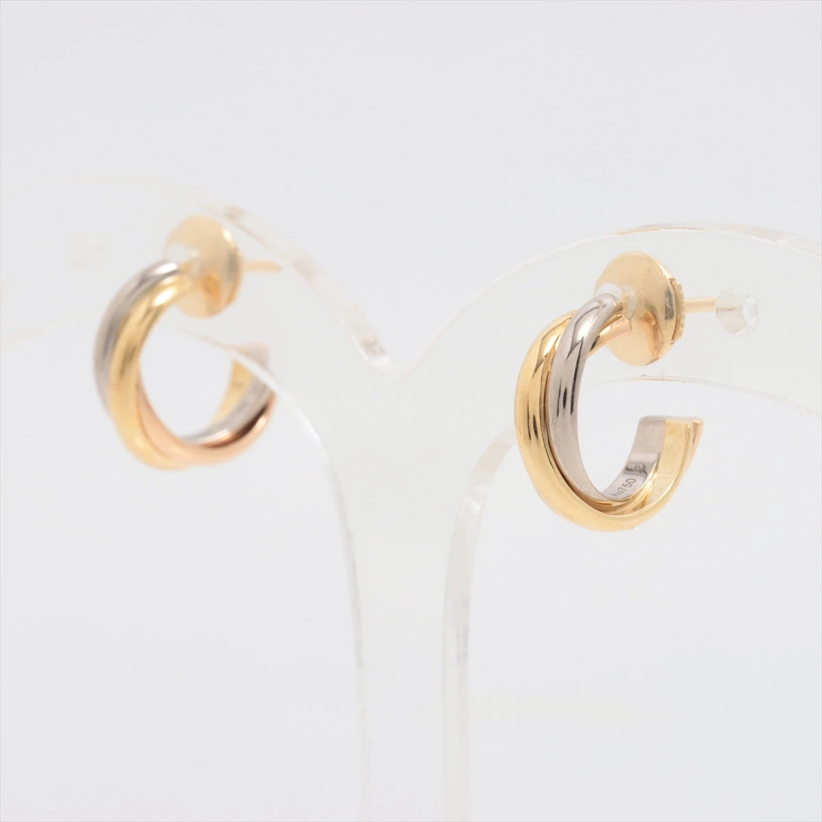 【美品】カルティエ　トリニティ　ピアス　片耳用　750 PG×WG カルティエ トリニティ ピアス 750(YG×PG×WG) 4.0g A3279314｜中古