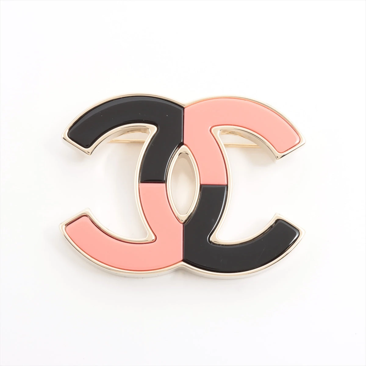 CHANEL ダブルCロゴ ブローチ ピンク