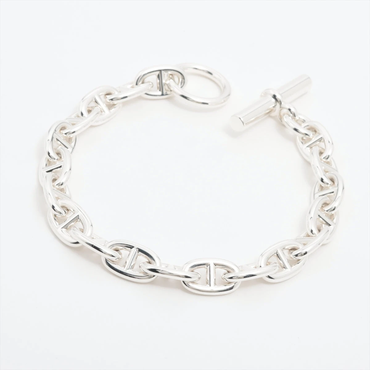 サンプル品　HERMES 19コマ　シェーヌダンクル　シルバーブレスレット エルメス シェーヌダンクルMM ブレスレット 19コマ 925 62.5g