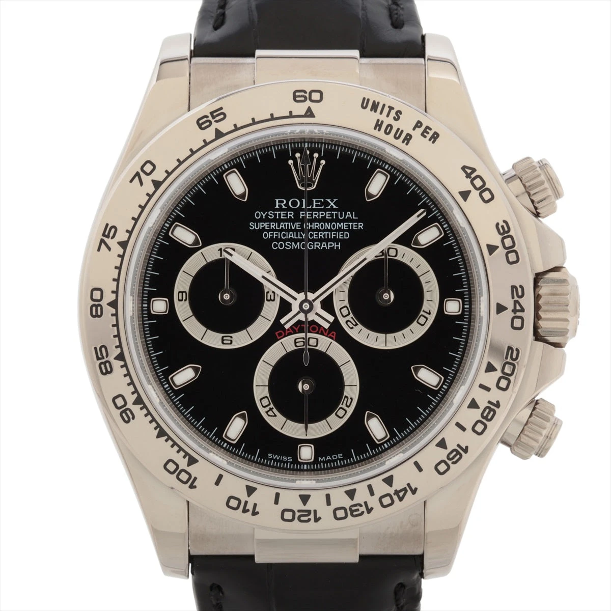 ロレックス デイトナ 116519 WG×革 AT 黒文字盤 A3270846｜中古