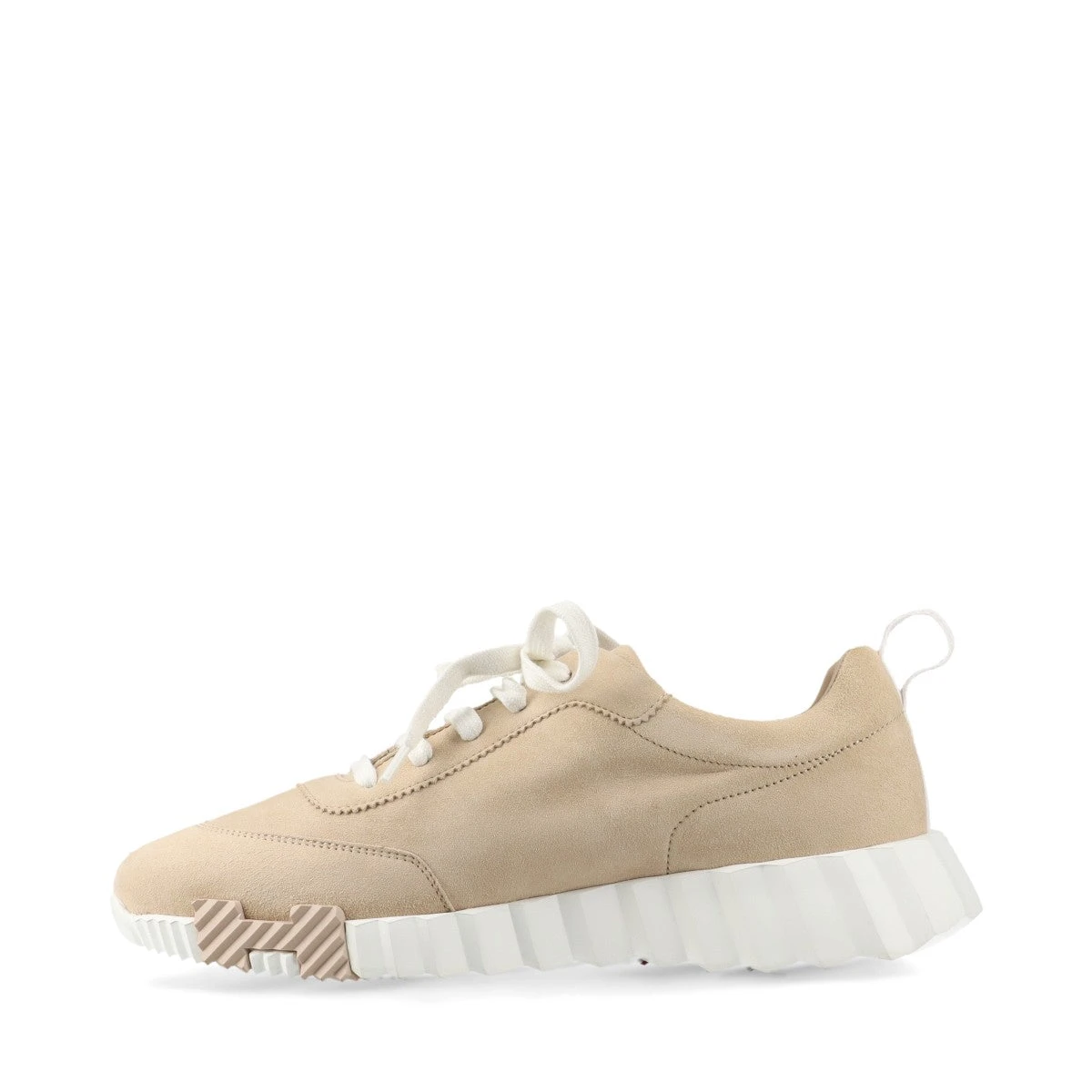 未使用 エルメス バウンシング ファブリック スエード スニーカー ベージュ エルメス バウンシング スエード スニーカー 38 レディース ベージュ