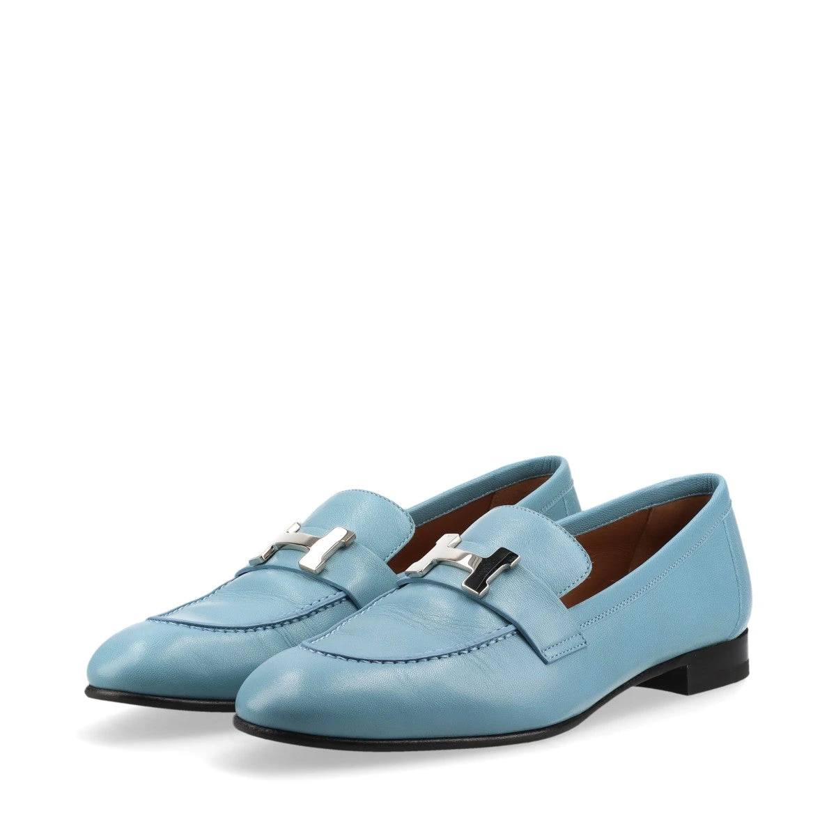 Man様限定　エルメスモカシンパリ 38 エルメスモカシンパリ38美品ブルーグレーカラー