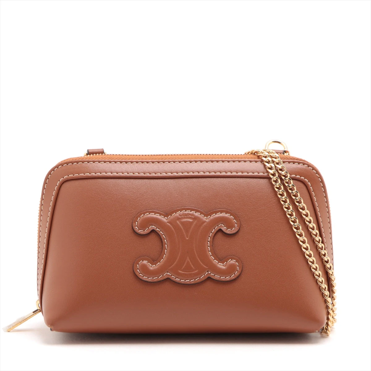 セリーヌ トリオンフ チェーンクラッチ レザー チェーンショルダー  