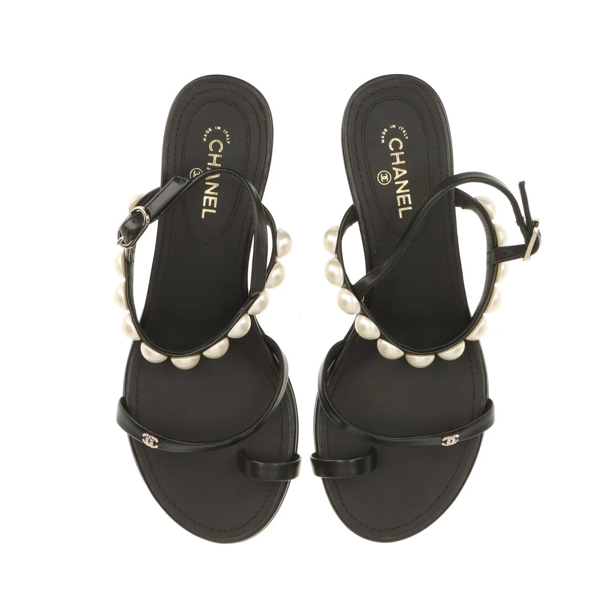 CHANEL シャネル　ココマークパール　サンダル CHANEL - CHANEL(シャネル) サンダル 37 1/2 c レディース - 黒