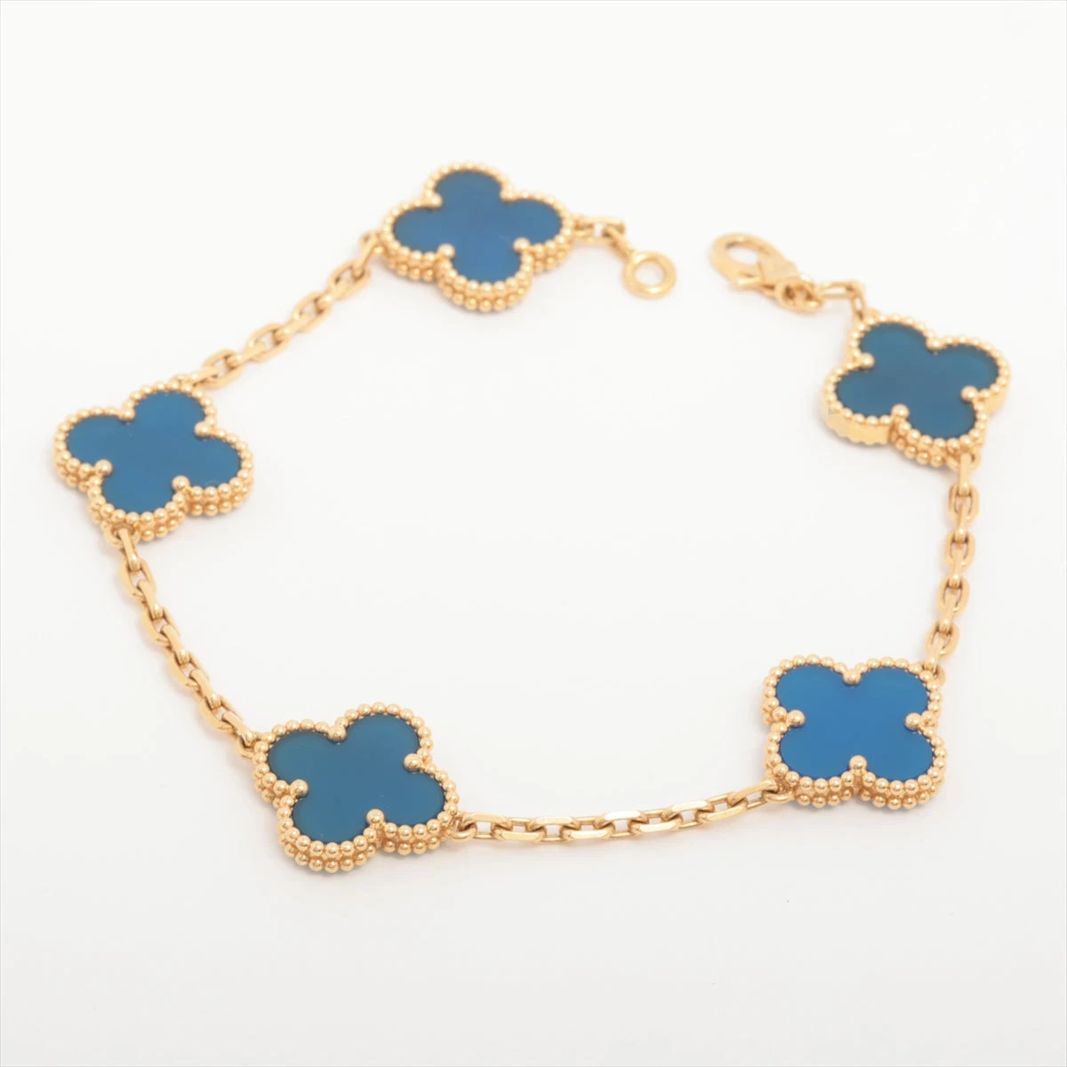 Van Cleef & Arpels 青いブレスレット ヴァンクリーフ&アーペル ヴィンテージアルハンブラ 5P ブルーアゲート