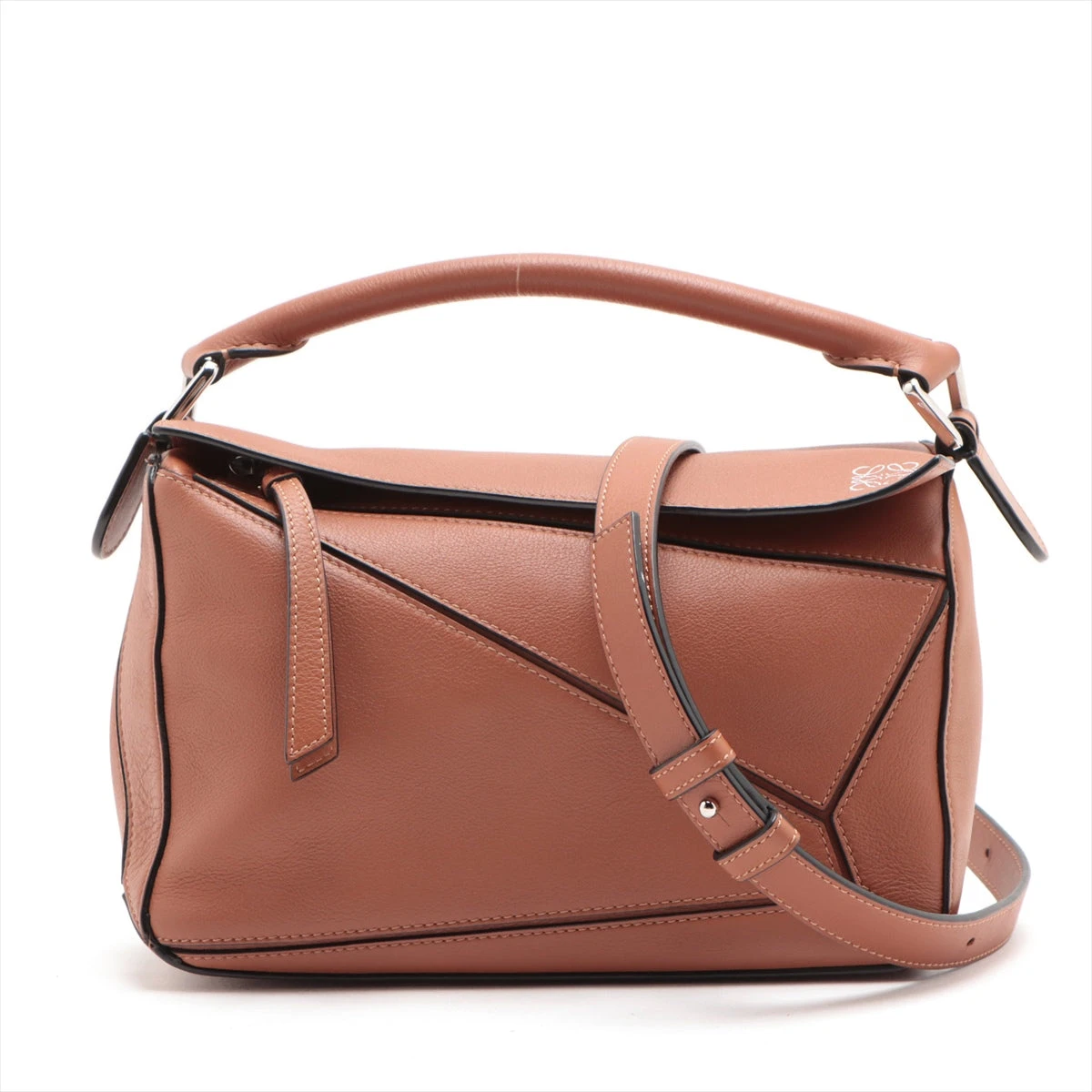 ロエベ パズルバッグ スモール レザー 2WAYハンドバッグ ブラウン  