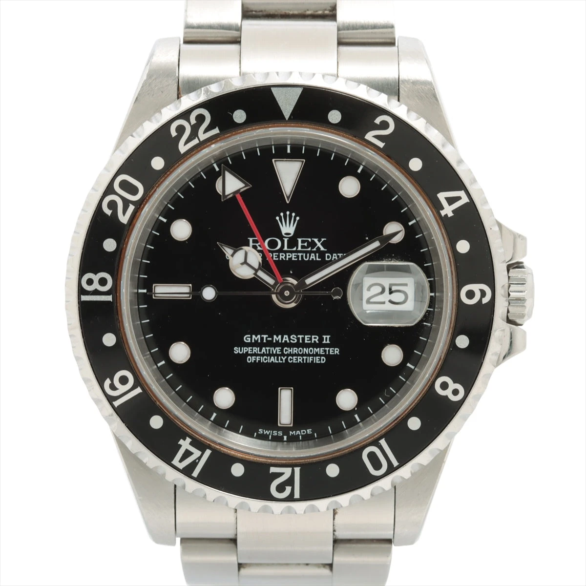 ロレックス GMTマスター Ⅱ 16710 P971334 SS AT 黒文字盤 オイスターブレスレット 総コマ数11 あまりごまなし