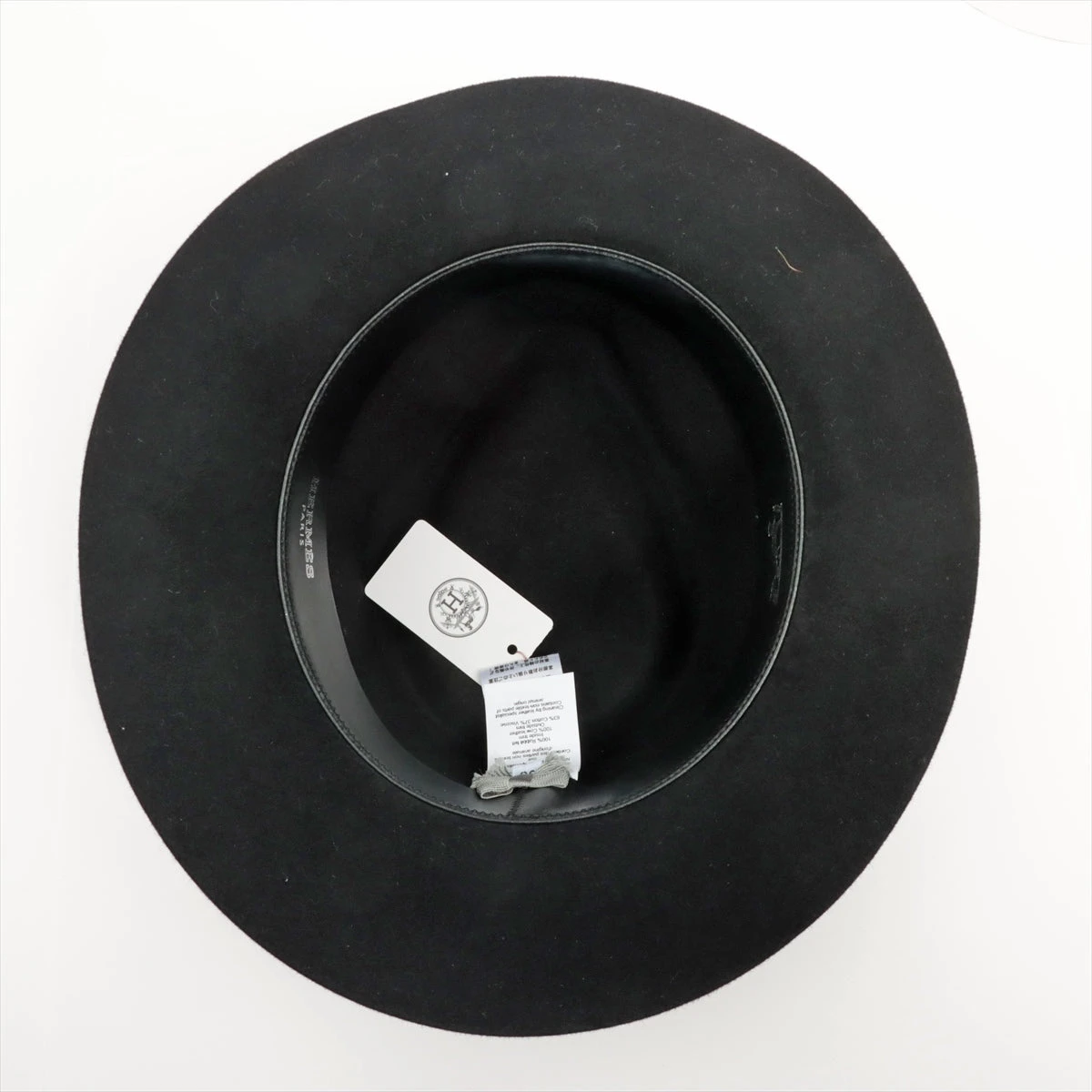 【未使用品】HERMES　ハット　帽子　ブラック　ビーバーファー　フェルト　高級 ノックス フェルトハット Rabbit Fur Fedora Hat（ラビット