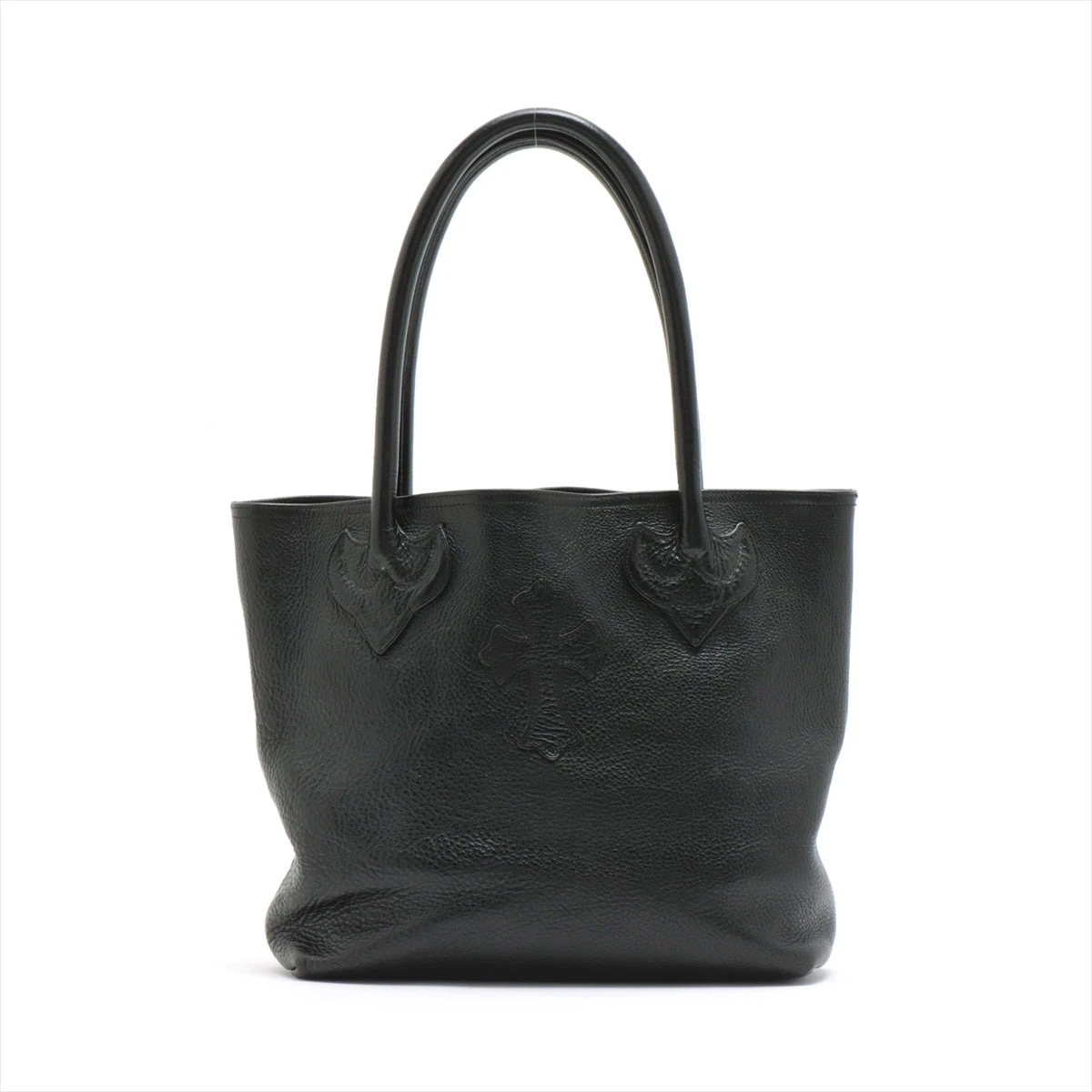 クロムハーツ ミニ トート レザー バッグSV925 黒 CHROME HEARTS クロムハーツ トート ミニ ブラックレザー TOTE