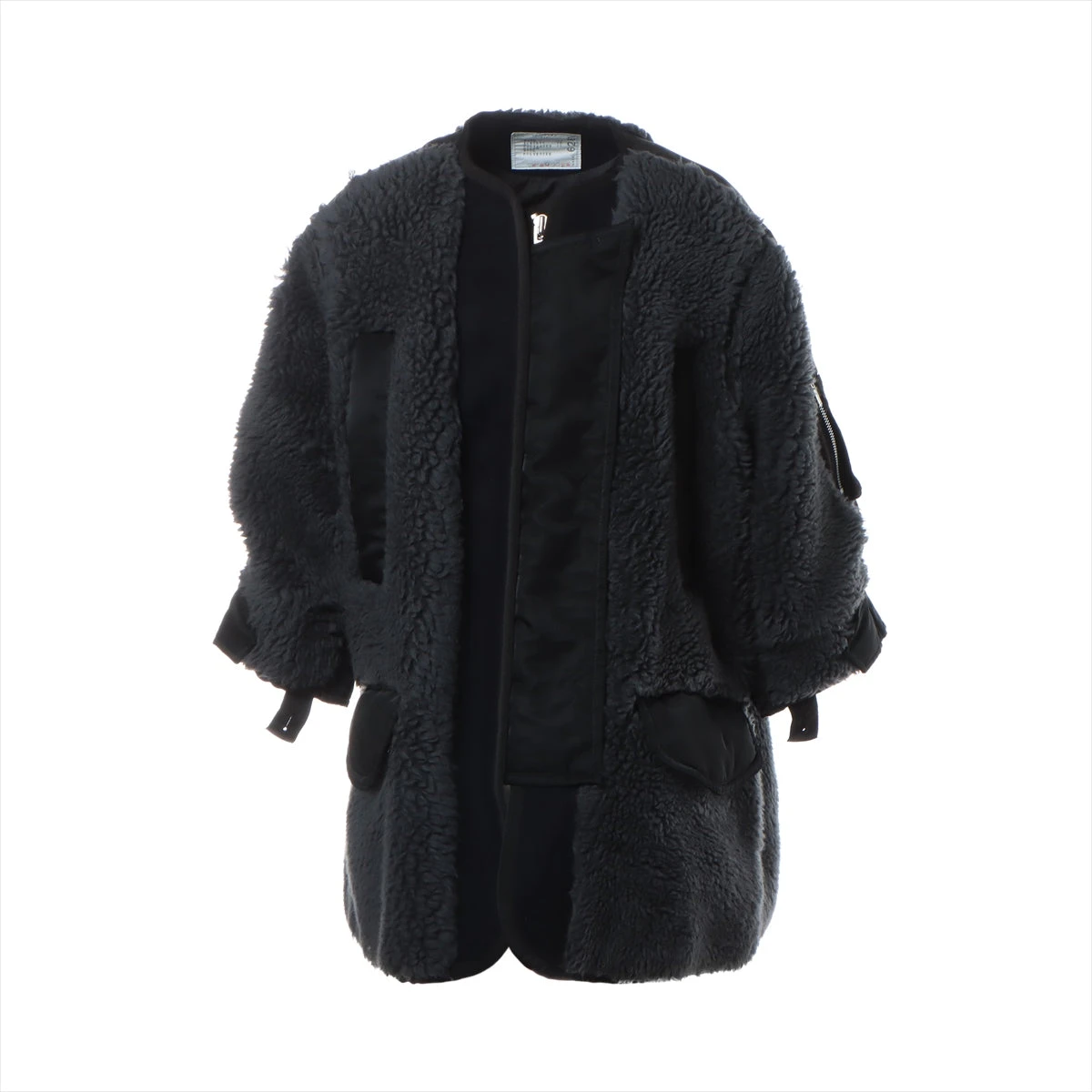 サカイ 22AW ウール×アクリル コート 1 レディース ブラック