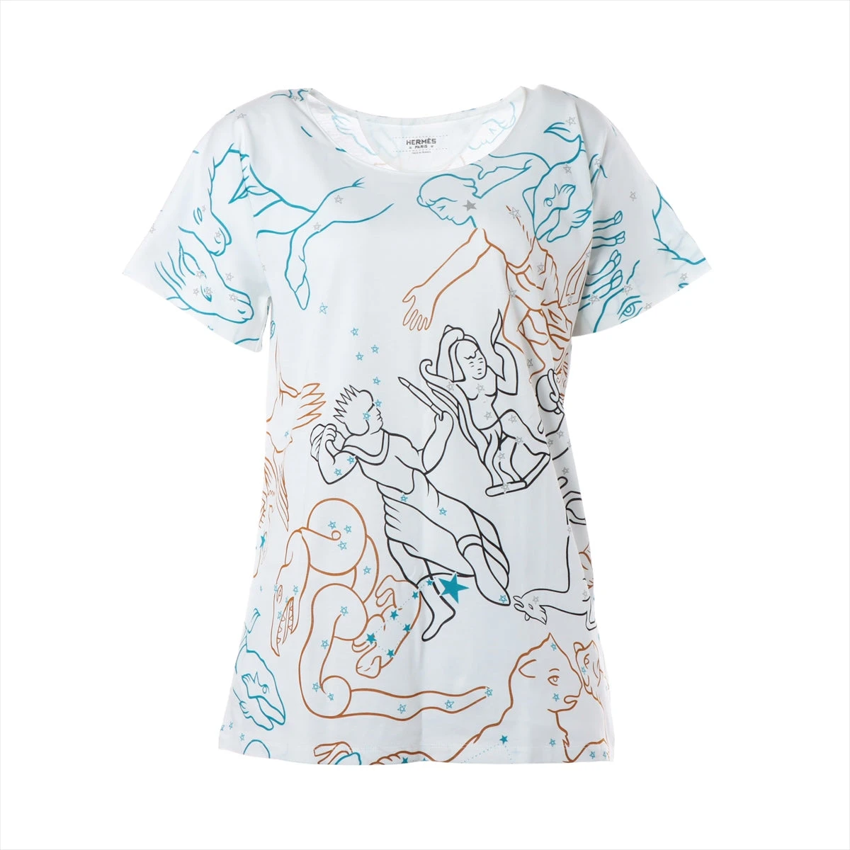 エルメス　Tシャツ36 エルメス コットン Tシャツ 36 ホワイト 「Constellations