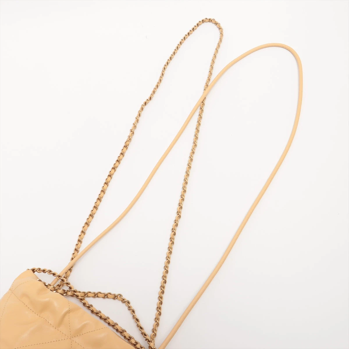 【輝くベージュ♪】CHANEL カーフスキン チェーンミニバッグ シャネル シャネル22ミニ シャイニーカーフスキン チェーン