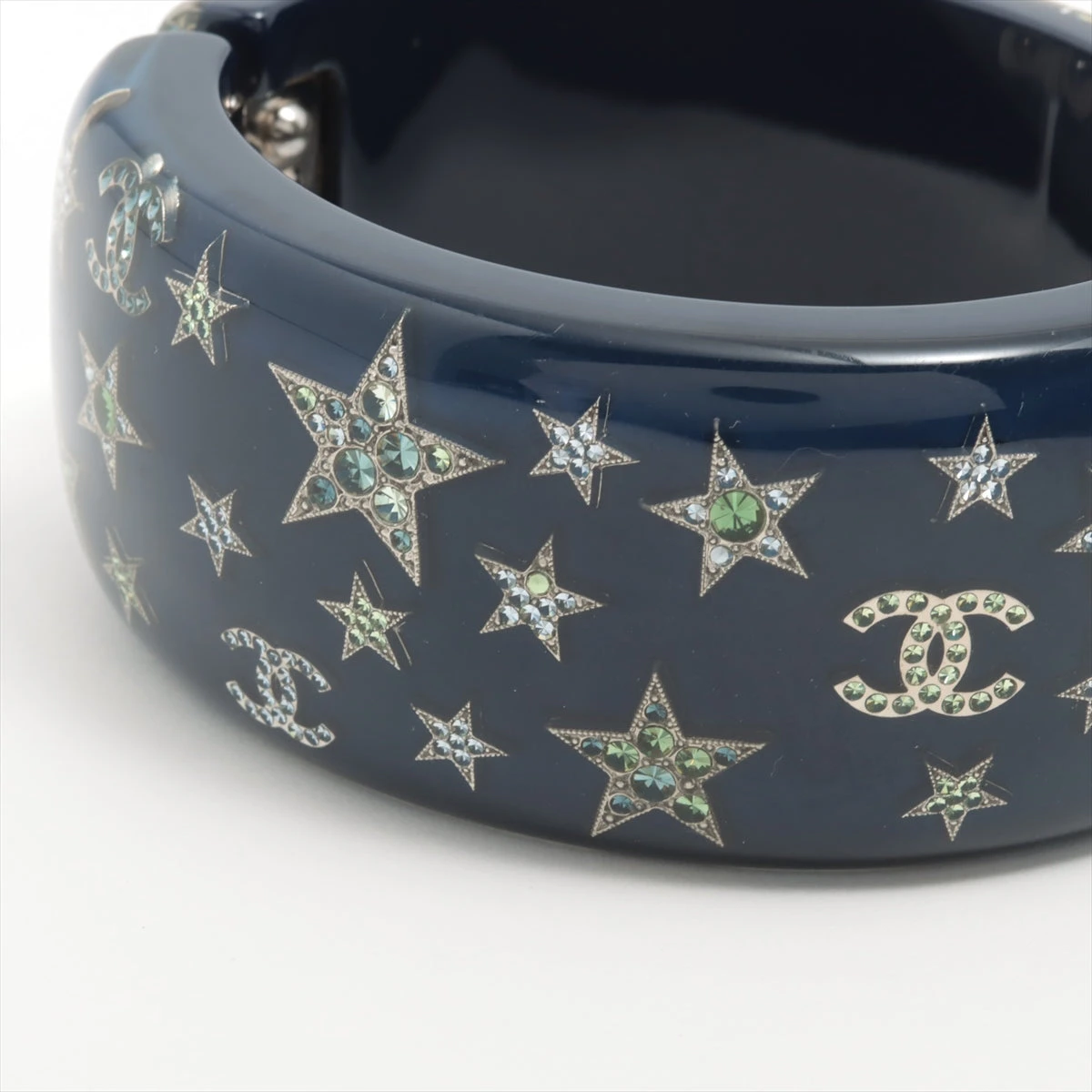 CHANELシャネル　バングル　ビジューキラキラ　CCマーク 星 シャネル ココマーク 12P バングル レジン×GP×ラインストーン ネイビー