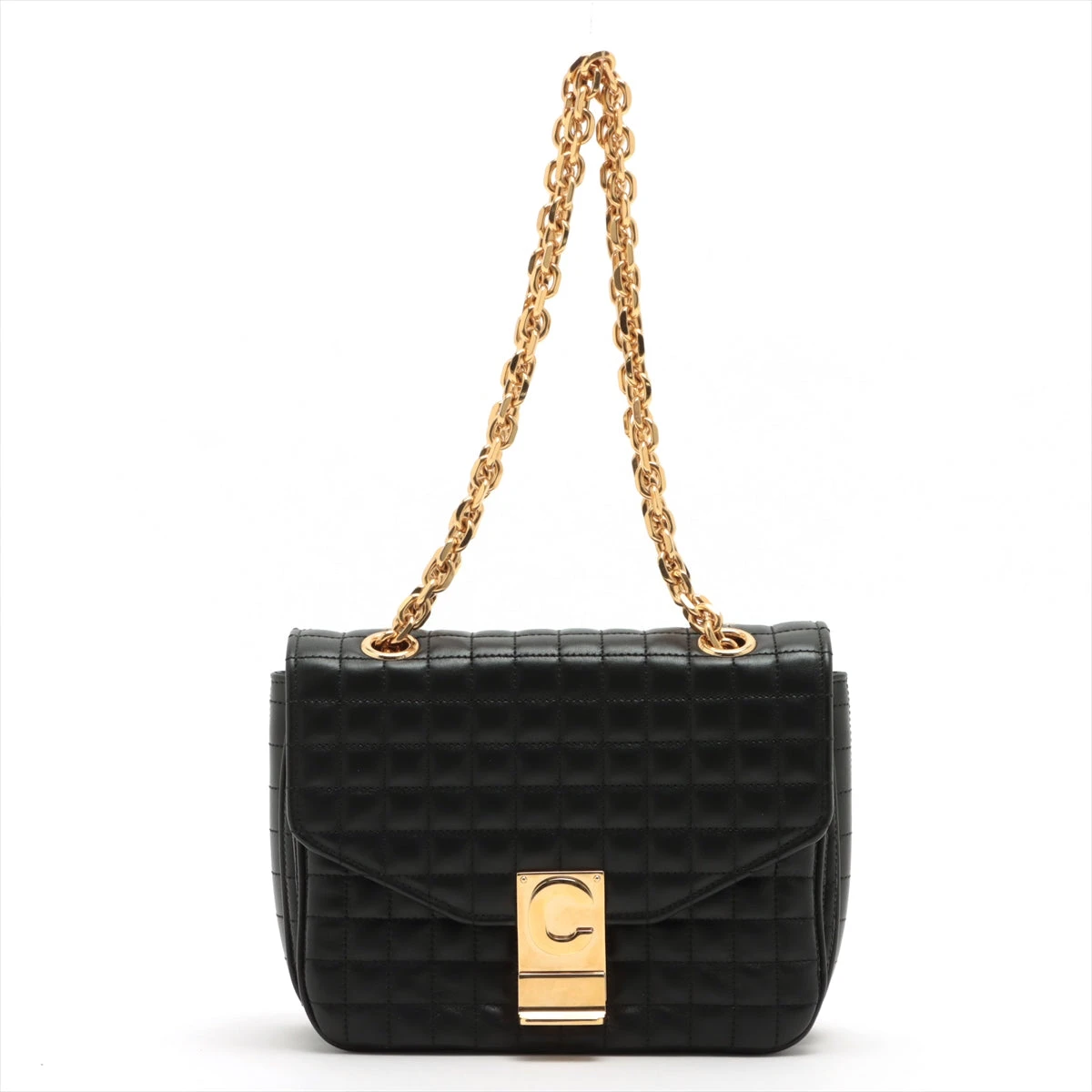 CELINE ショルダーバッグ【ランク：A】 CELINE - セリーヌ スモールC チェーン ショルダーバッグ レザー