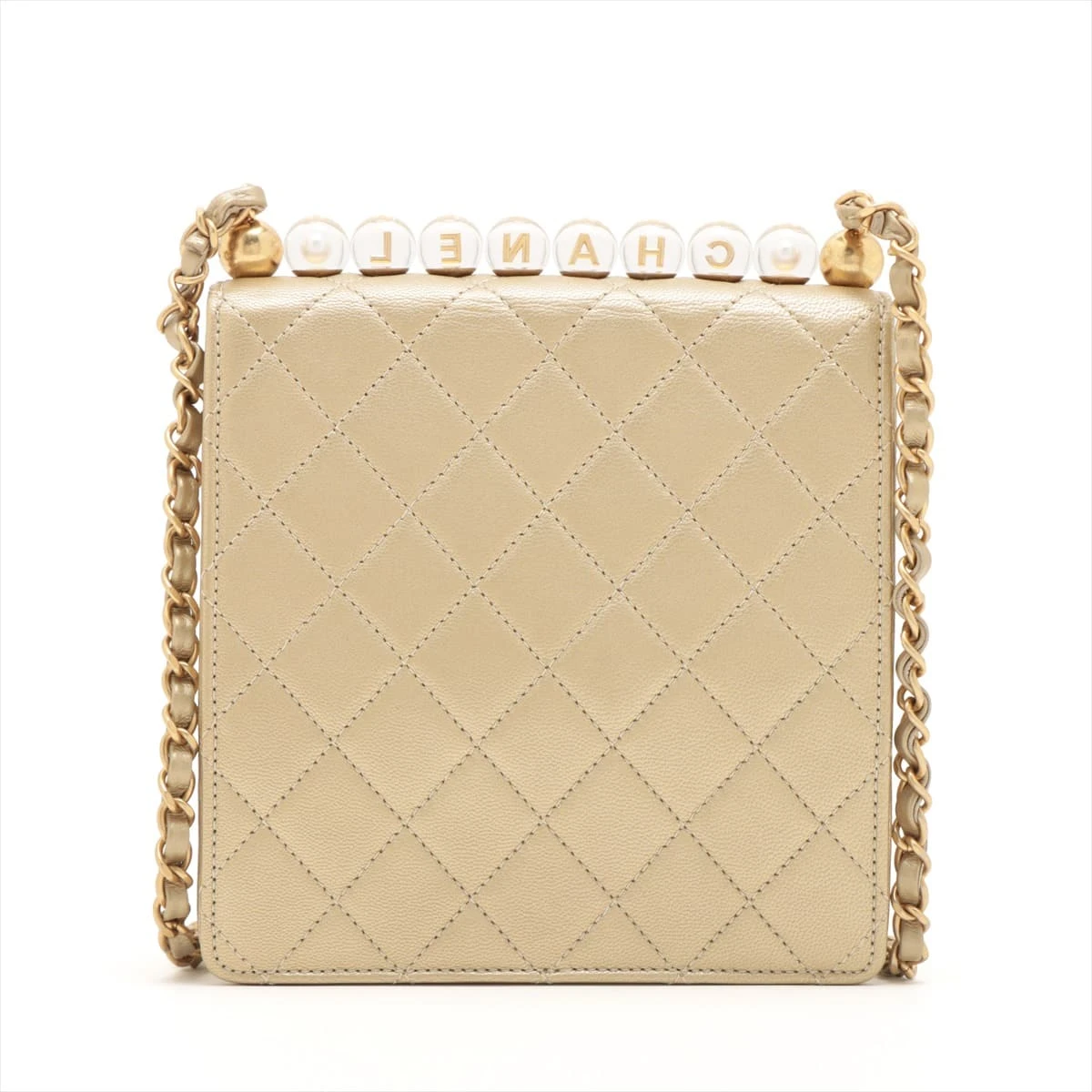 シャネル マトラッセ チェーンショルダー バッグ 超美品 ゴールド金具【鑑定済】 マトラッセ シャネル CHANEL チェーンショルダー バッグ