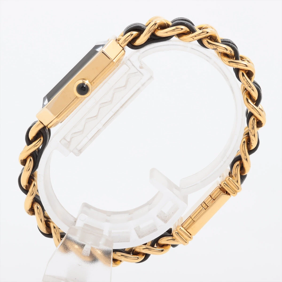 シャネル プルミエールM GP×革 QZ 黒文字盤　中古 CHANEL シャネル プルミエールM クォーツ QZ GP×革 黒文字盤