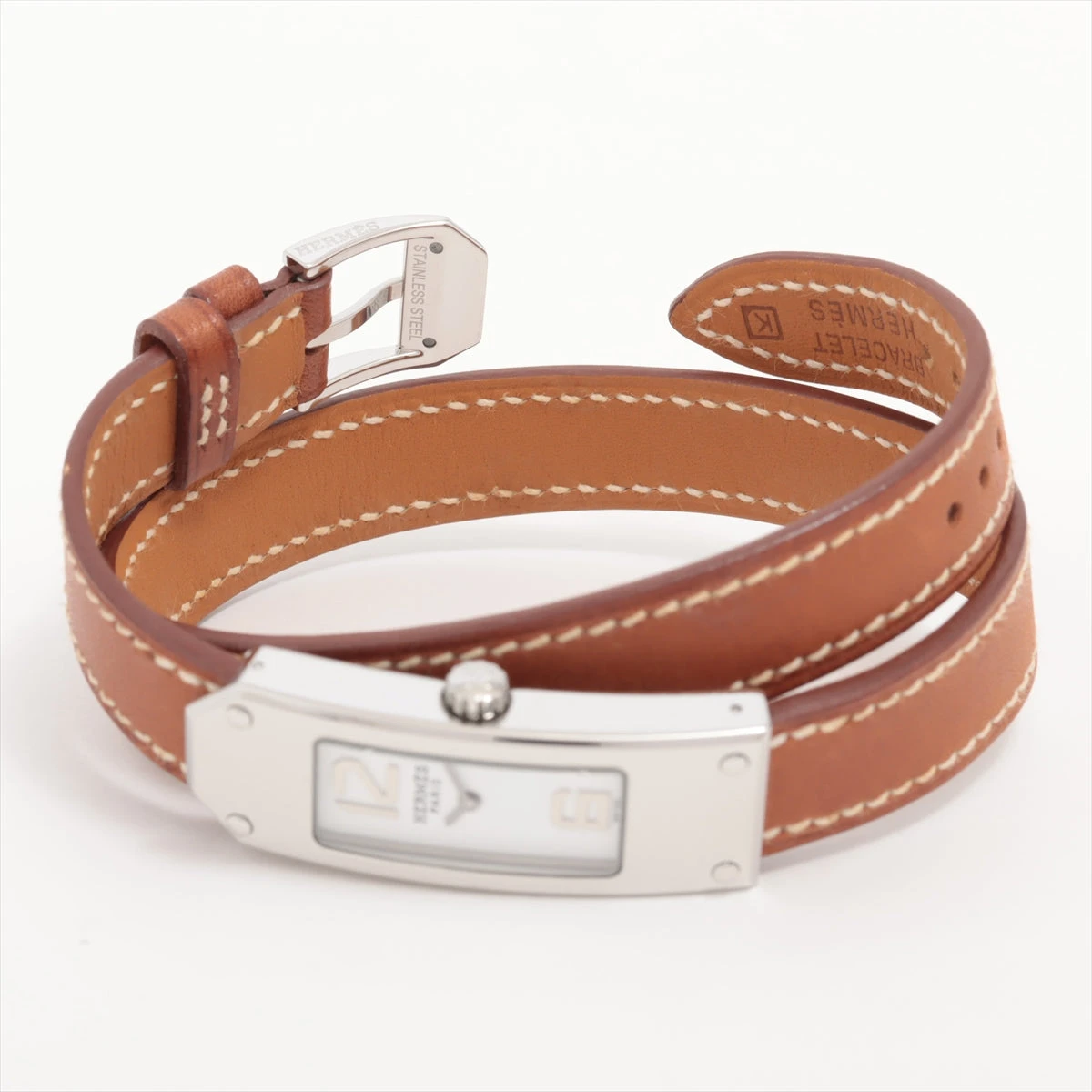 T007 エルメス ケリー2 KT1.210 白文字盤 □J刻印 クォーツ HERMES エルメス レディースウォッチ 腕時計 ケリー2 ドゥブル