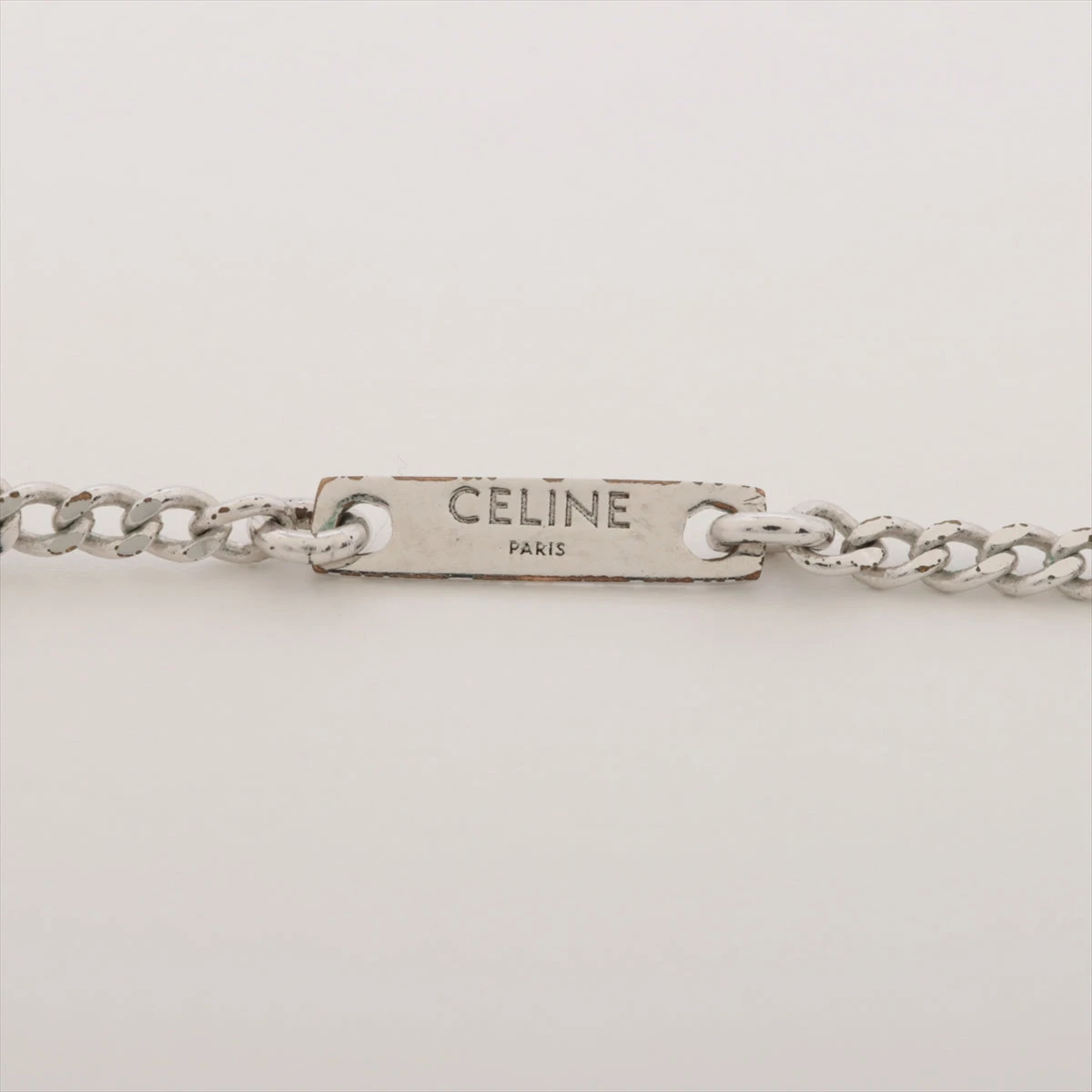 現行モデル 美品 セリーヌ トリオンフ スモール ネックレス シルバー CELINE セリーヌ トリオンフ ネックレス メタル シルバー ロゴ