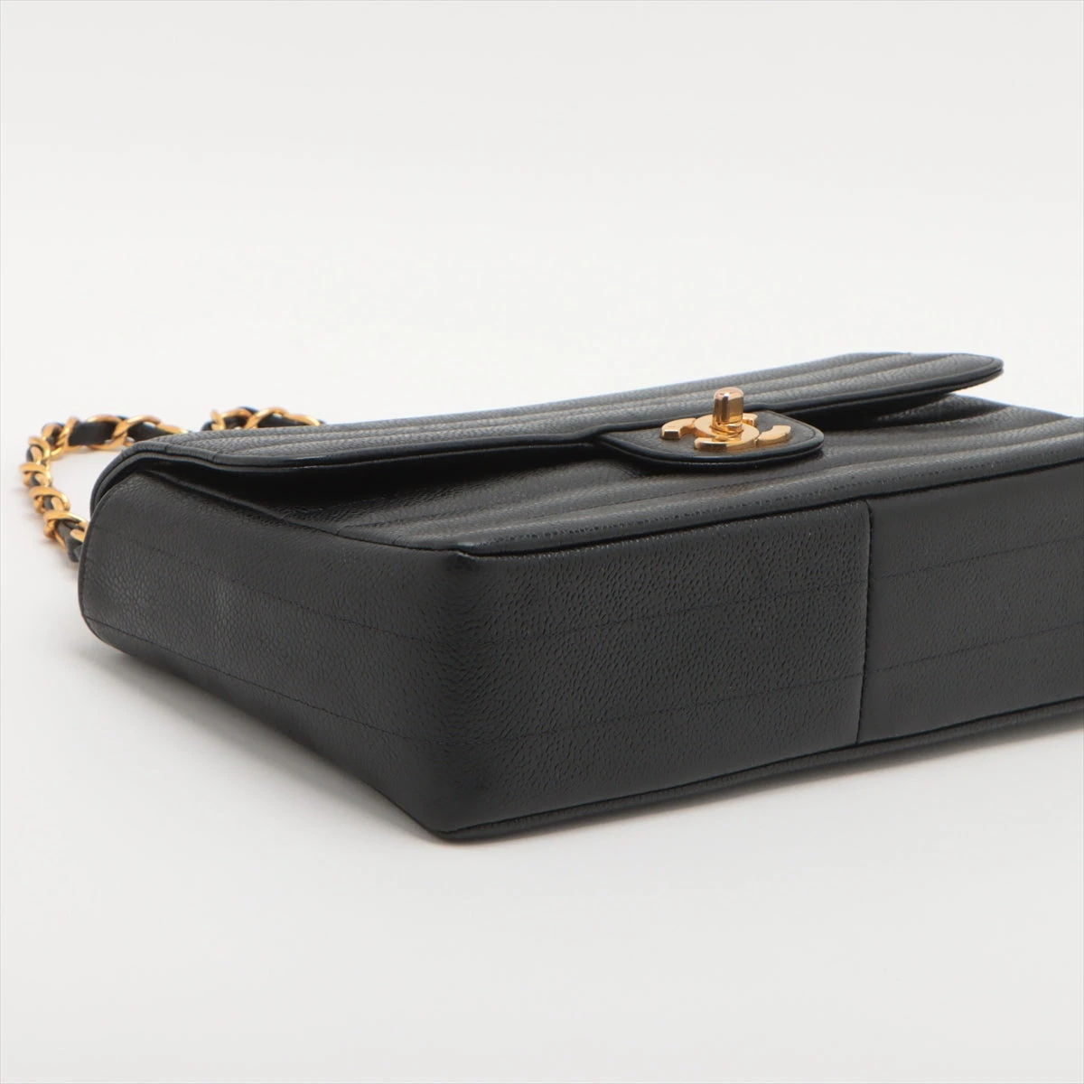 シャネル マドモアゼル キャビアスキン シングルフラップ ダブル