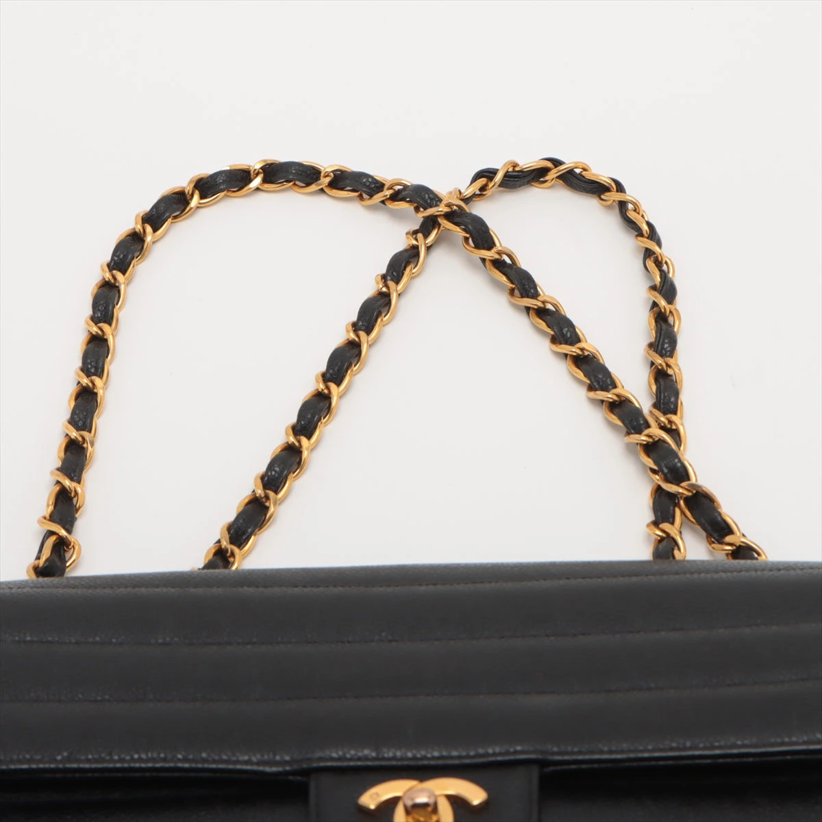 シャネル マドモアゼル キャビアスキン チェーンショルダーバッグ ブラック ヴィンテージ・中古】シャネル CHANEL マドモアゼル チェーン