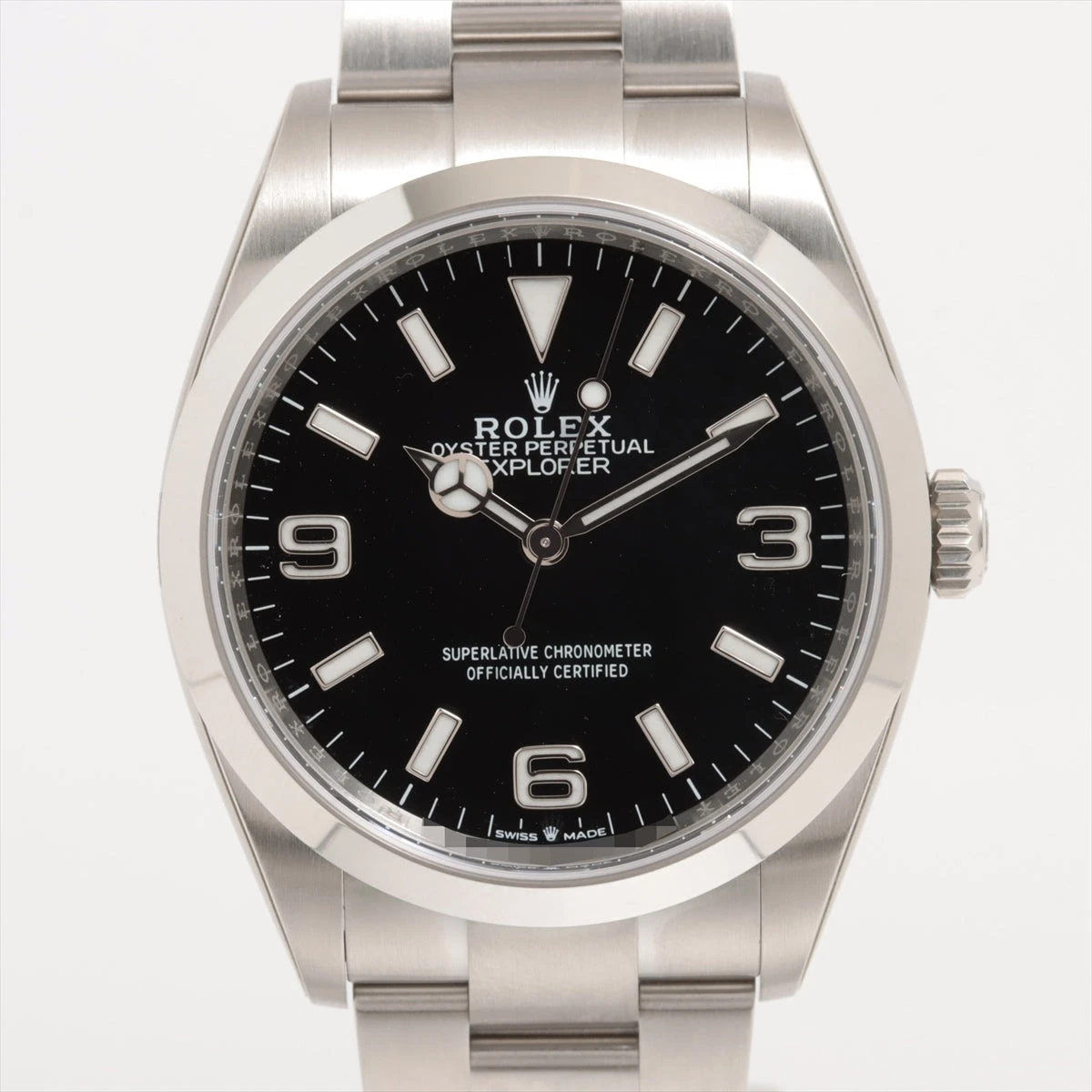 ロレックス エクスプローラーⅠ 124270 SS AT 黒文字盤 一部保護シール有
