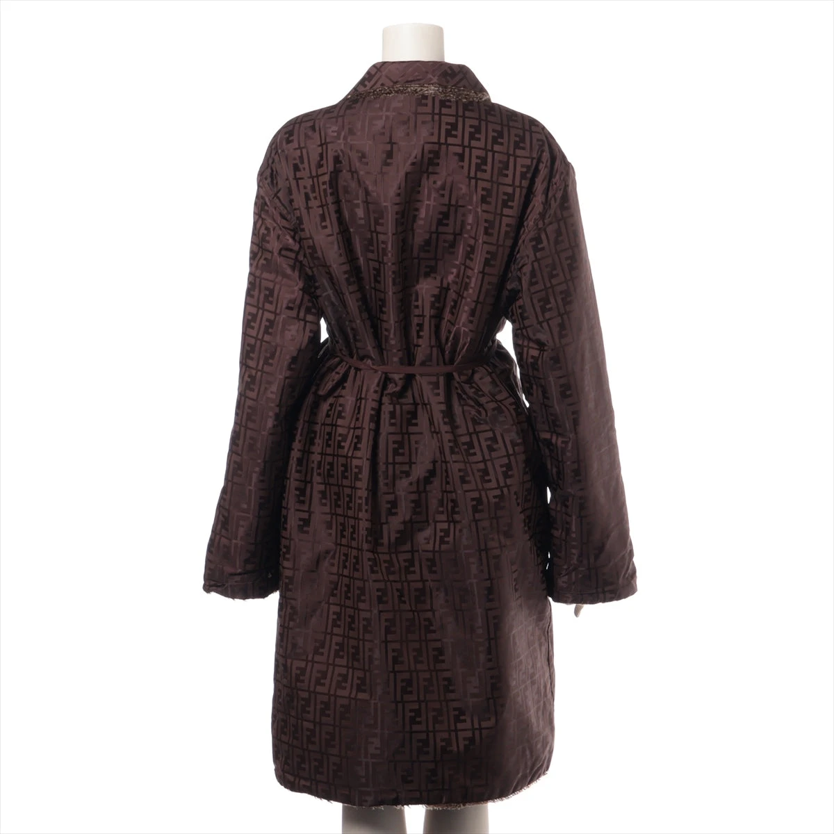 フェンディ365 ズッカ モヘア×コットン コート 42 レディース ブラウン  