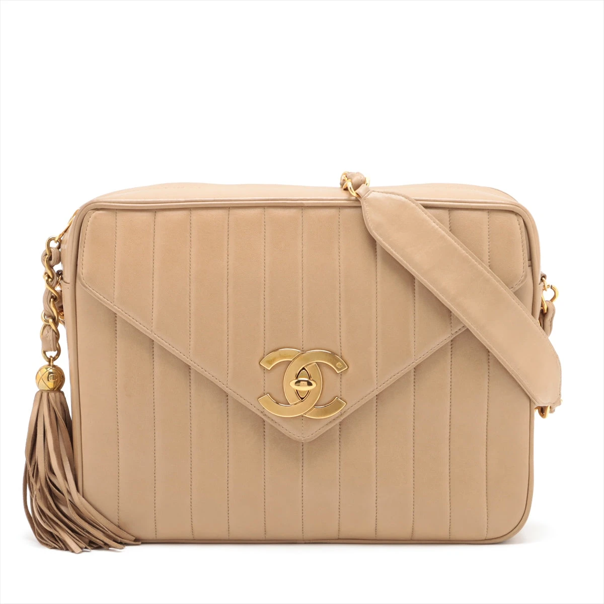 シャネル マドモアゼル ラムスキン チェーンショルダーバッグ ベージュ  