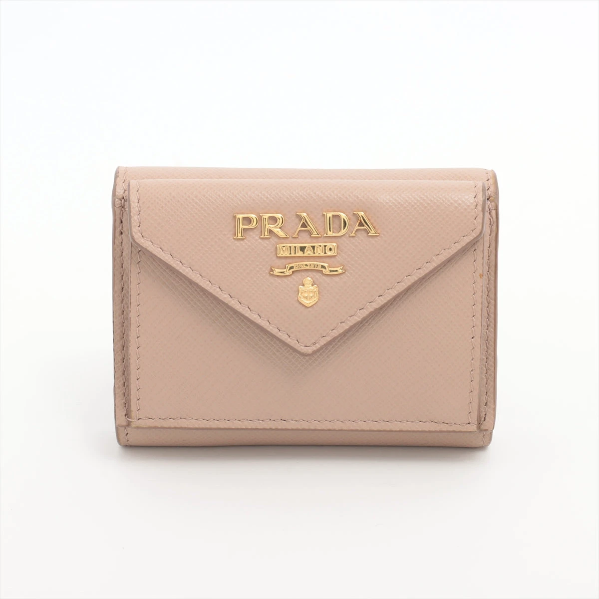 割引クーポン PRADA サフィアーノコンパクト財布ベージュ 小物