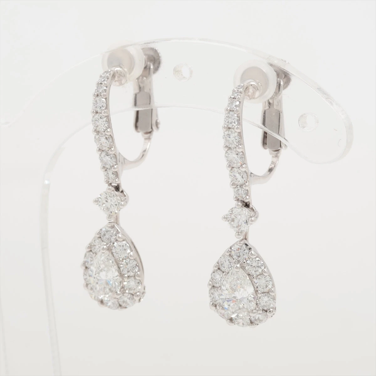 グラフ アイコン ペアシェイプ ダイヤ イヤリング 750(WG) 総6.6g 0.50