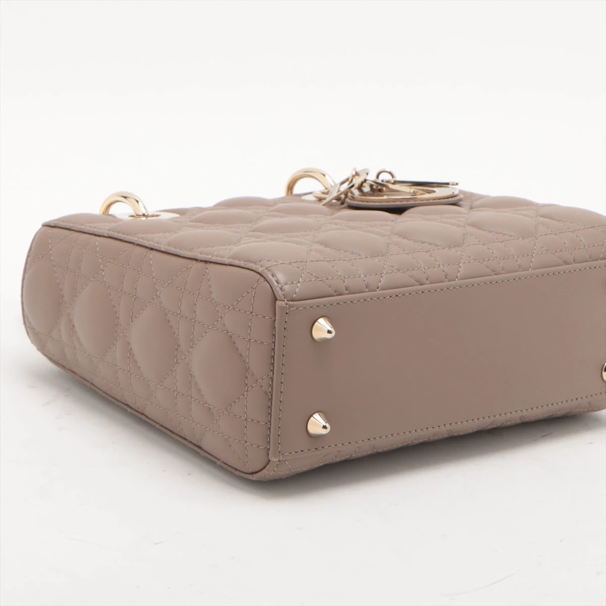 Christian Dior カナージュ　レザー　ハンドバッグ　ベージュ クリスチャンディオール レディディオール カナージュ レザー