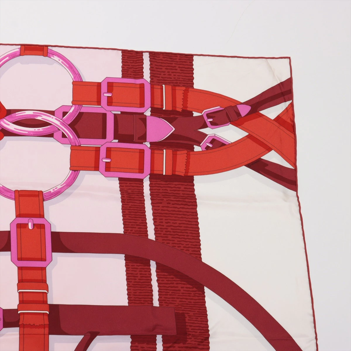 エルメス スカーフ シルク ピンク カレ90 GRAND MANEGE DETAIL