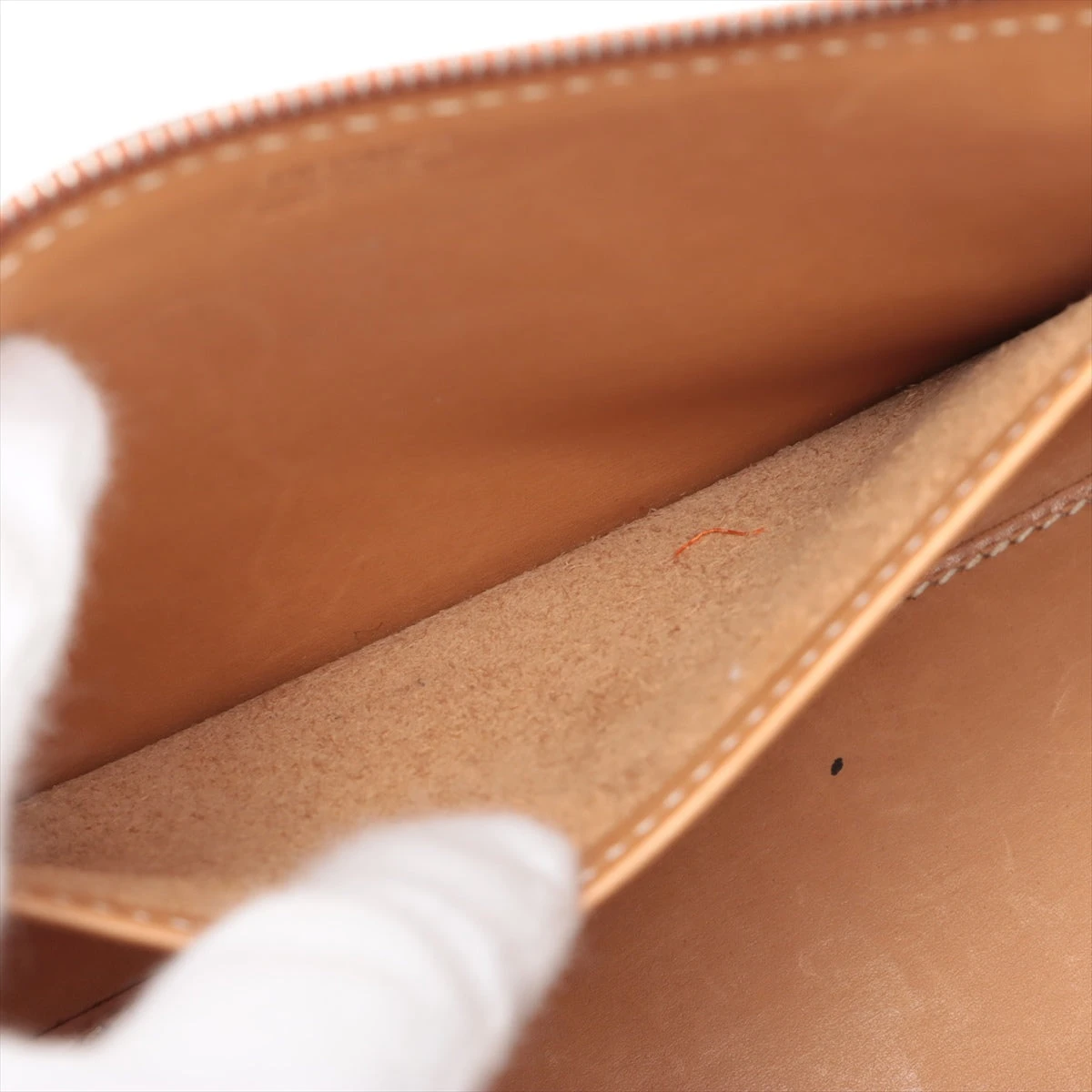 エルメス パリボンベイ27 オーストリッチ オレンジ ゴールド金具 □J 