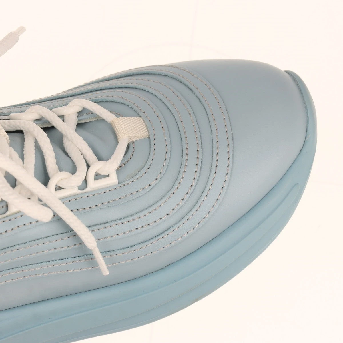 ミュウミュウ レザー ビジュー ロゴ 厚底 スニーカー ライトブルー ミュウミュウ レザー スニーカー 38 1/2 レディース ライト