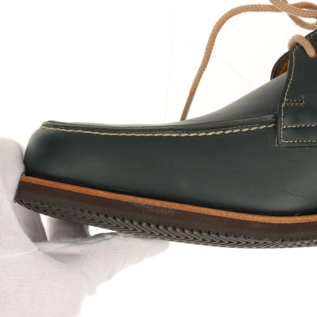 ジョンロブ レザー デッキシューズ 6E メンズ グリーン TRINIDAD