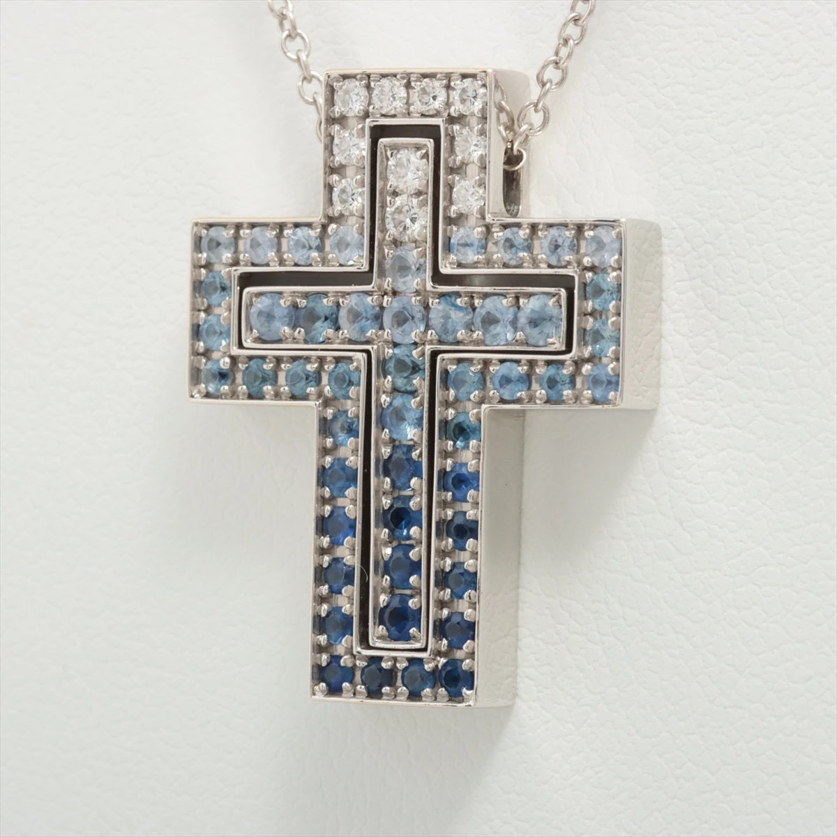 ダミアーニ ベルエポック クロス サファイア ダイヤ ネックレス 750(WG