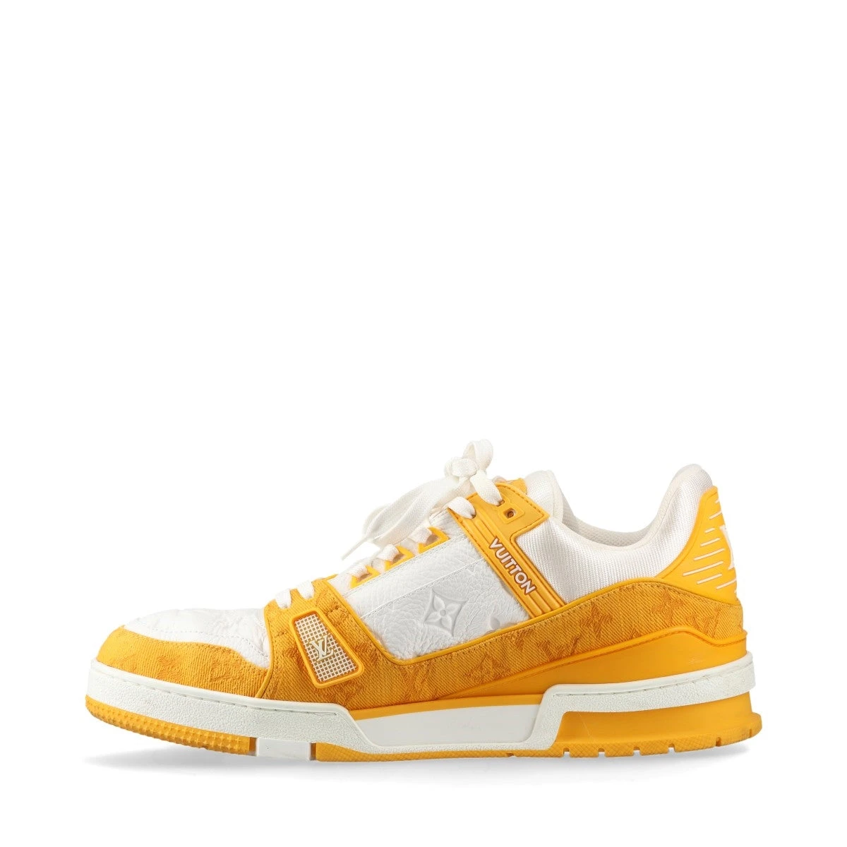 LOUIS VUITTON スニーカー ホワイト/イエロー 中古・古着通販】LOUIS VUITTON (ルイ ヴィトン) トレイナー