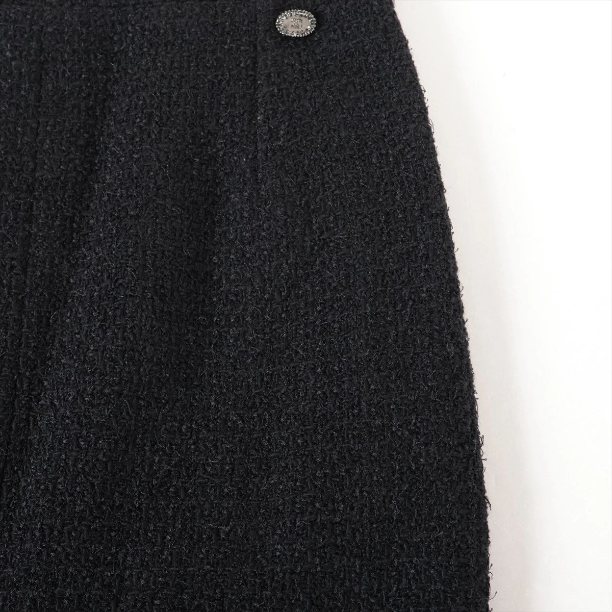 美品　CHANEL シャネル　ココマーク　ボタン　wool スカート　36 シャネル ココボタン モヘア×シルク ニットスカート 36