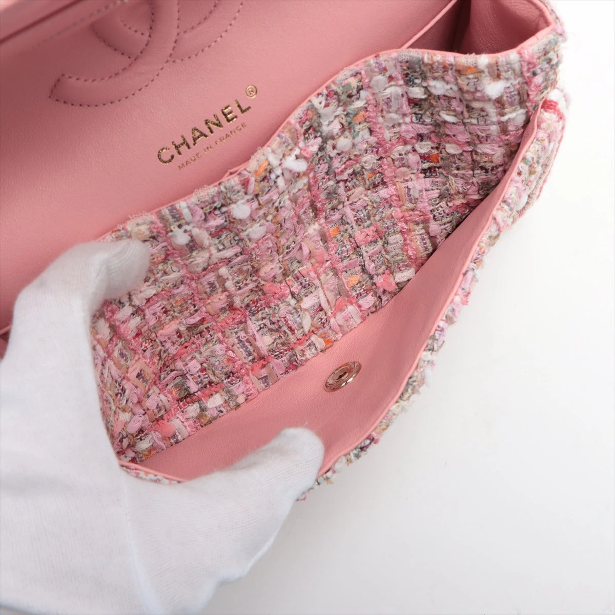 【ツイード素材の可愛いピンクカラー☆】CHANEL フラップバック CHANEL - CHANEL シャネル ミニフラップバッグ ピンク ツイード