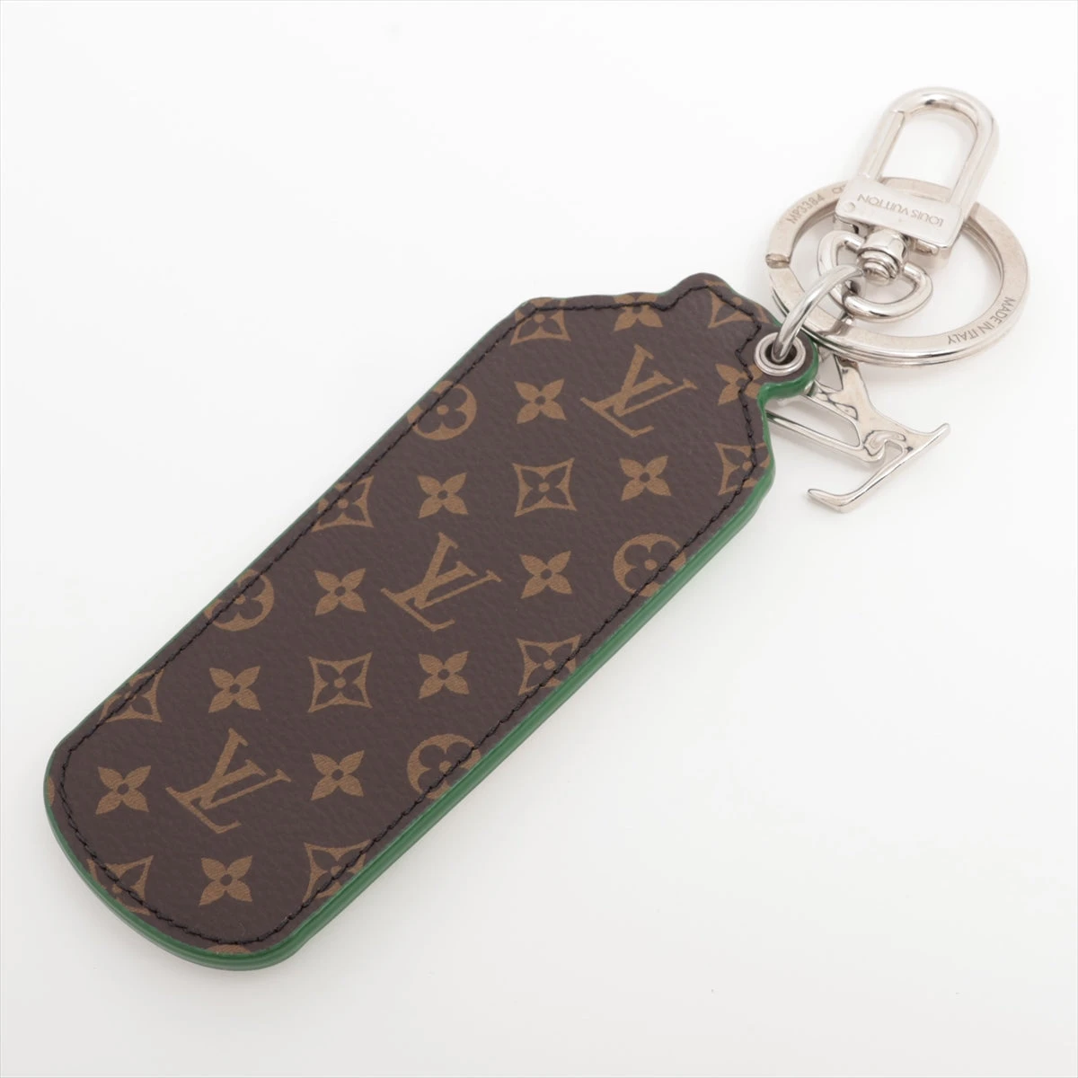【美品】Louis Vuitton グリーンレザーキーホルダー 3581 ルイヴィトン キーポル50 M42964 グリーン エピ レザー