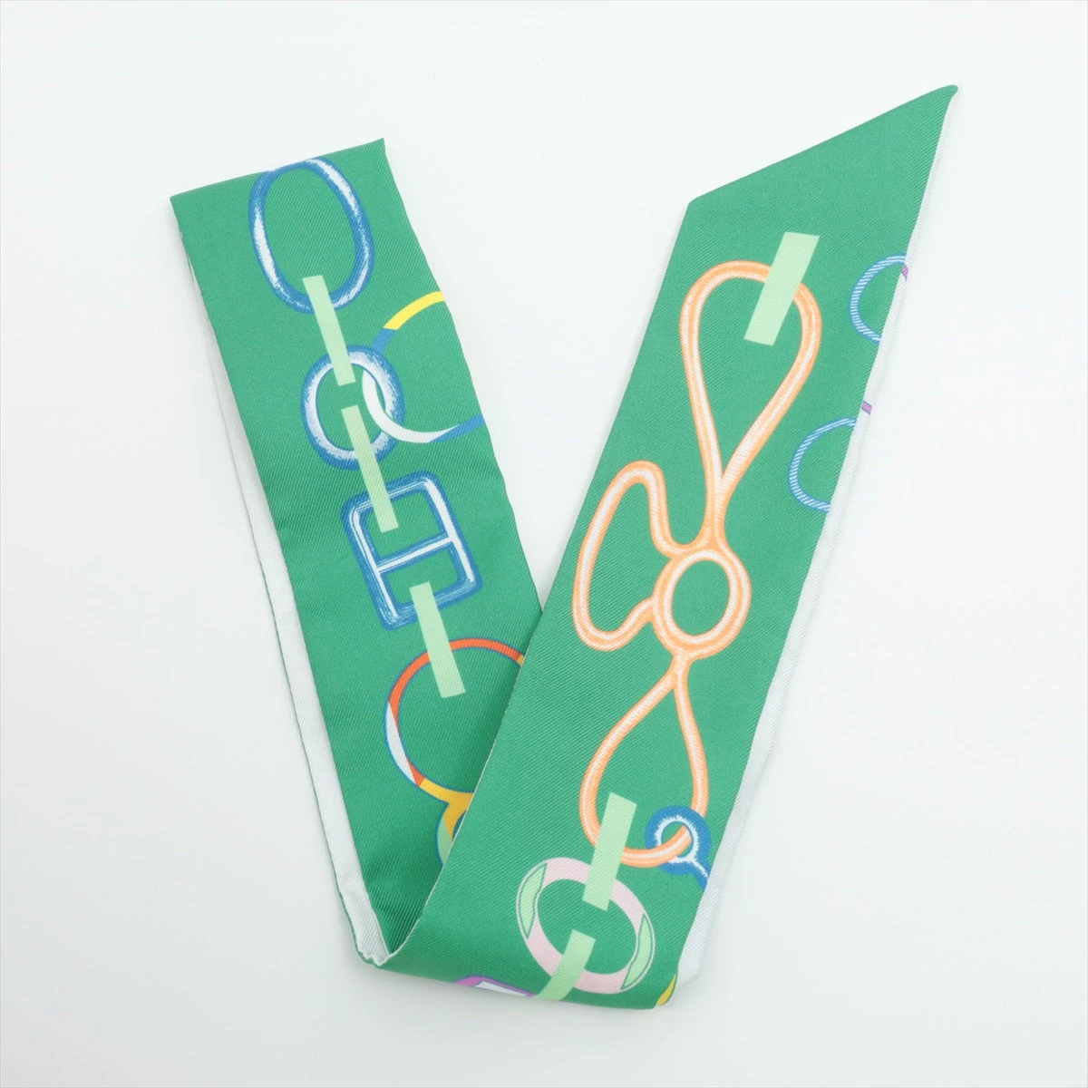 エルメス ツイリー Do Re Boucles スカーフ シルク グリーン A2085905