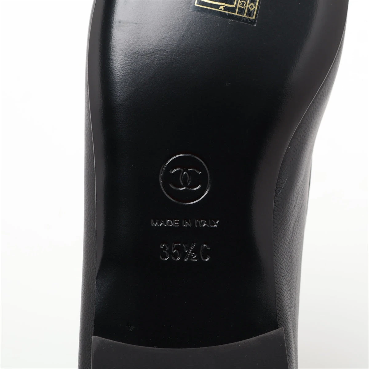 シャネル　カメリア　パンプス　ココマーク　ブラック　レザー　35C 約22.5 オンラインストア・買取入荷】2024 CHANEL ココマーク カメリア