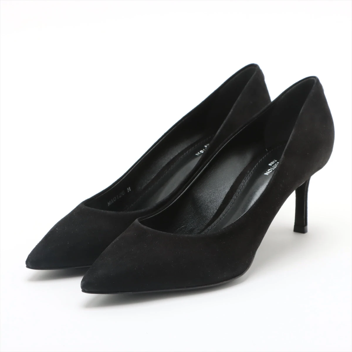 ヴィトン 16年 レザー×スエード パンプス 37 1/2 レディース ブラック  